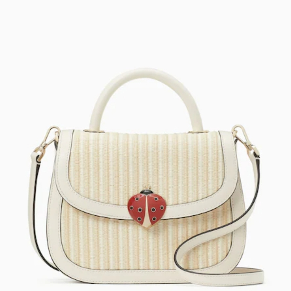 Kate Spade Puffy Dottie Top Handle Ladybug Lock Crossbody